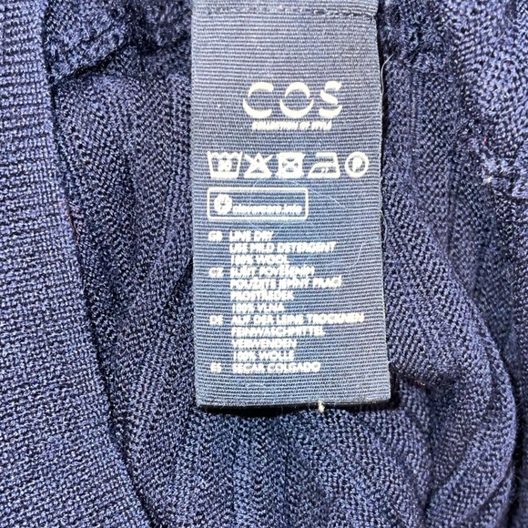 COS Women’s Dark Navy Ribbed Wool Sweater-Dress/Tunic Size XS - Picture 8 of 8